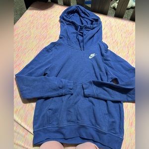 Blue Funnel Neck Nike Hoodie